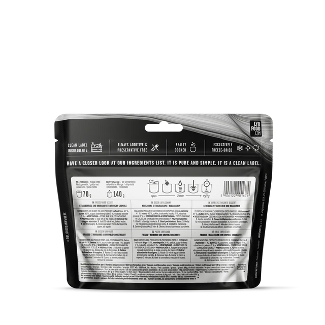 Crujiente de fresa y ruibarbo